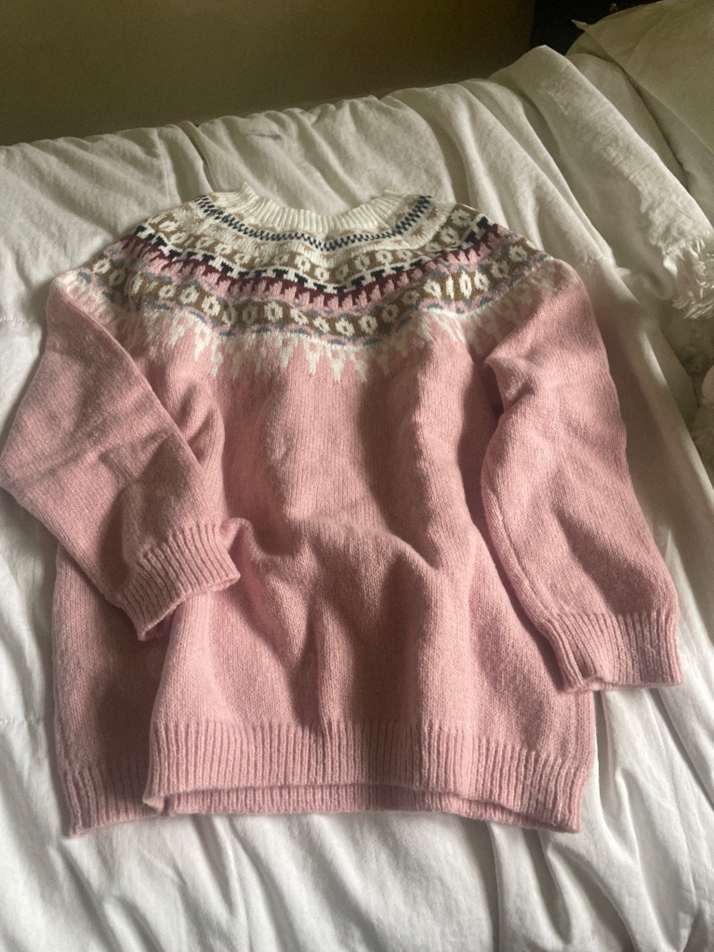 Pink fair aisle sweater